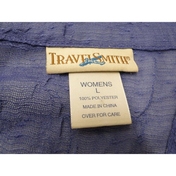 TravelSmith Sleeveless Top Blouse Sheer Purple Women's Size L - Picture 5 of 6